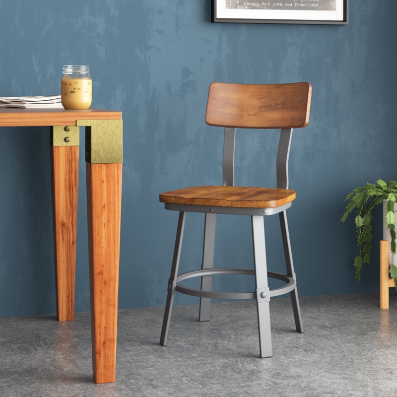 Rustic Mixed-Material Dining Chair
