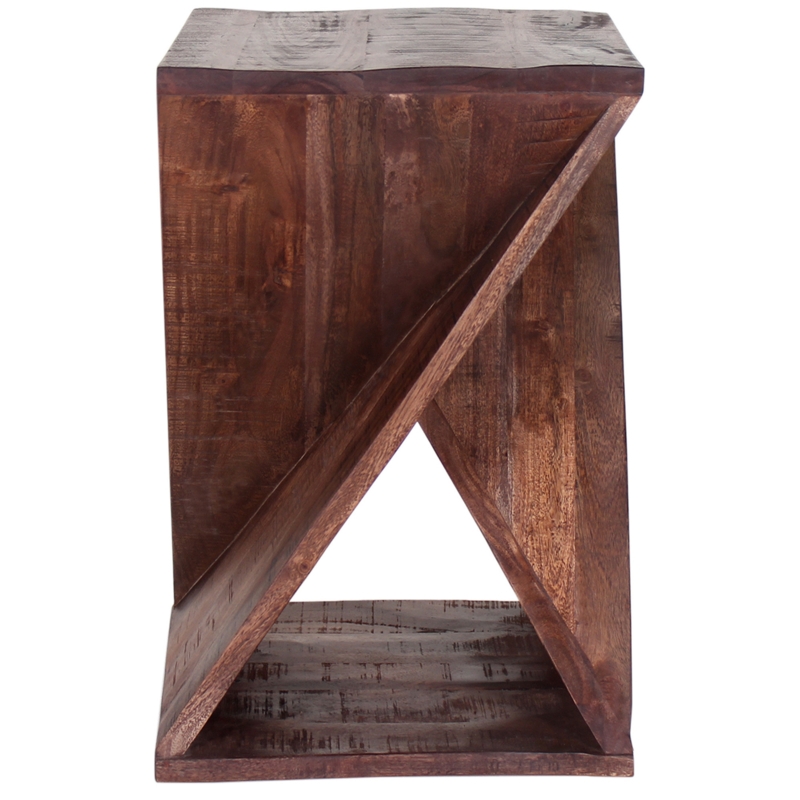 Solid Acacia Wood Angular End Table