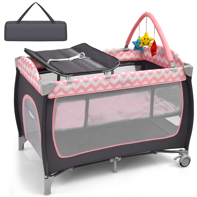 3-in-1 Baby Playard with Diaper Table and Activity Center
