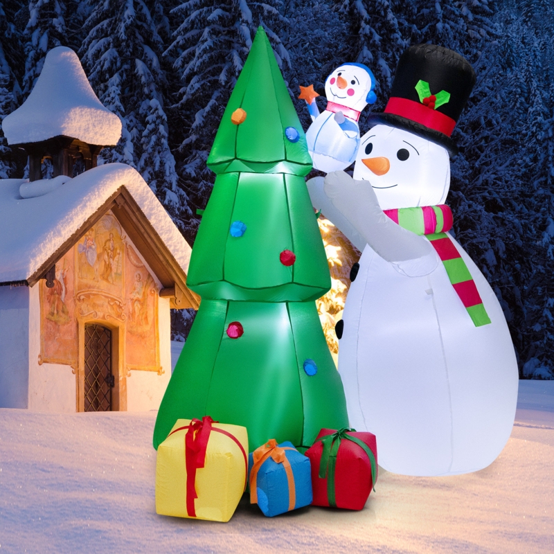 Lighted Inflatable Snowman Yard Decoration