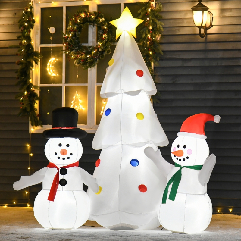 Festive Christmas Yard Display with LED Lights