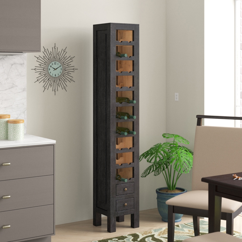 Slender Wine Cabinet with Open Slots