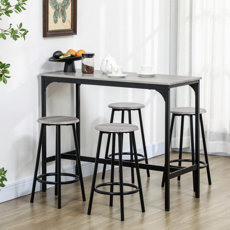 5-Piece Bar Height Table and Chairs Set