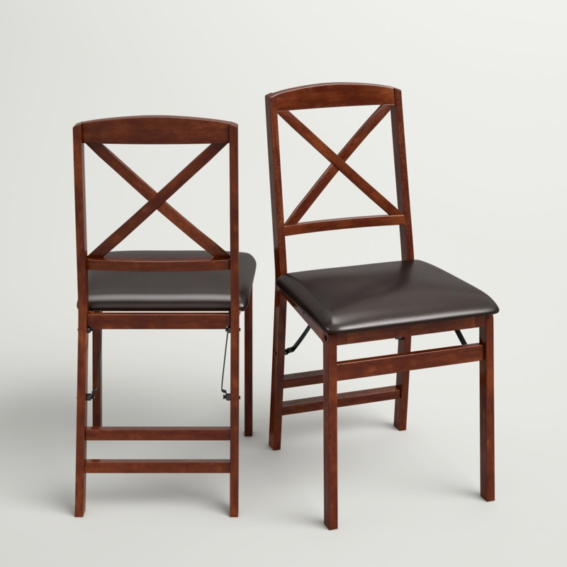 2-Piece Padded Banquet Folding Chairs with X-Back