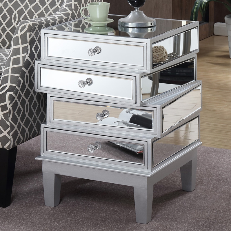 4-Drawer End Table with Storage