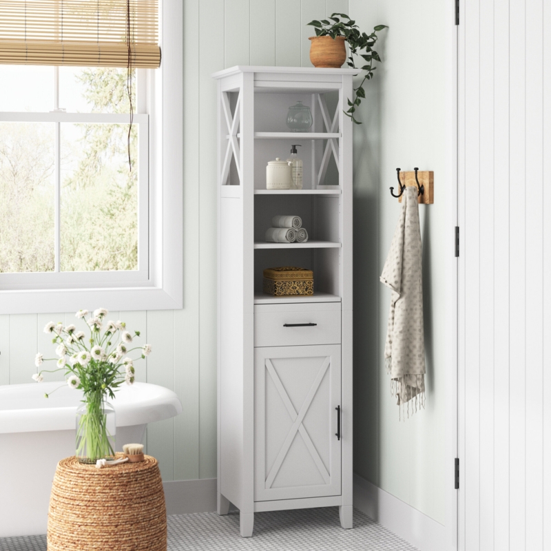 Classic Linen Cabinet with Farmhouse Style