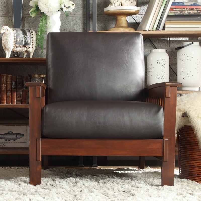 Classic Faux Leather Armchair