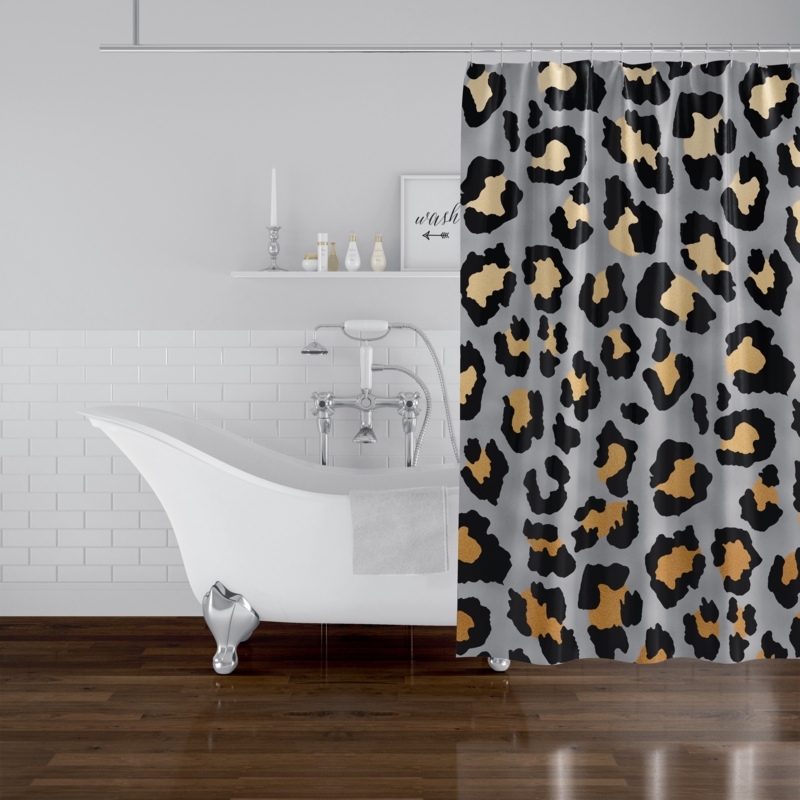 Trendy Single Shower Curtain with Pop of Color