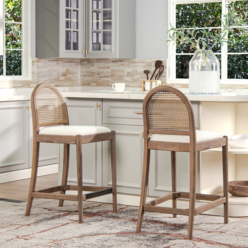 Set of Two Armless Counter-Height Dining Stools