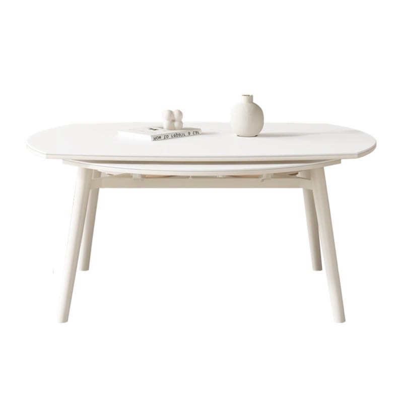 Cream Wind Retractable Square Dual-Purpose Dining Table