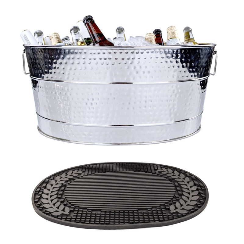 Large Beverage Tub with Insulated Bar Mat