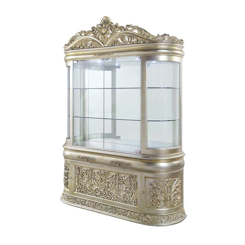Glam Curio Cabinet with Mirrored Back