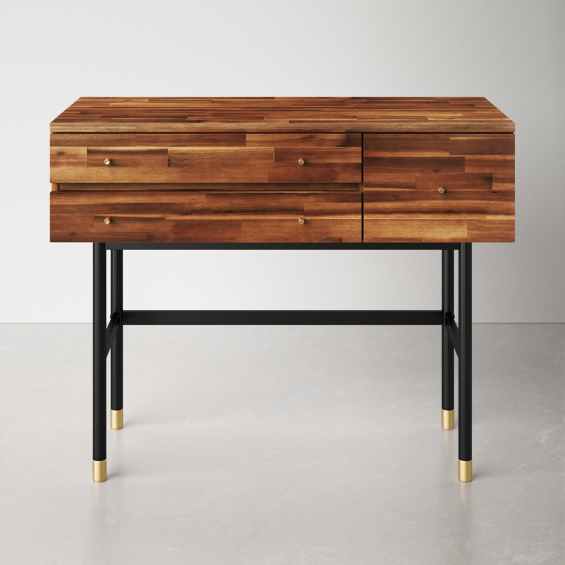 Acacia Wood Vanity with Compartments