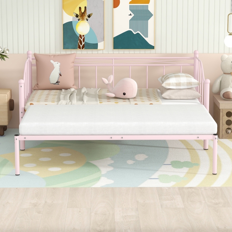 Elegant Steel Daybed with Trundle
