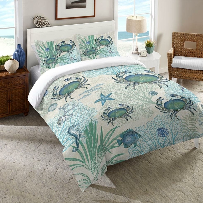 Blue Crab Comforter with Sea Life Design