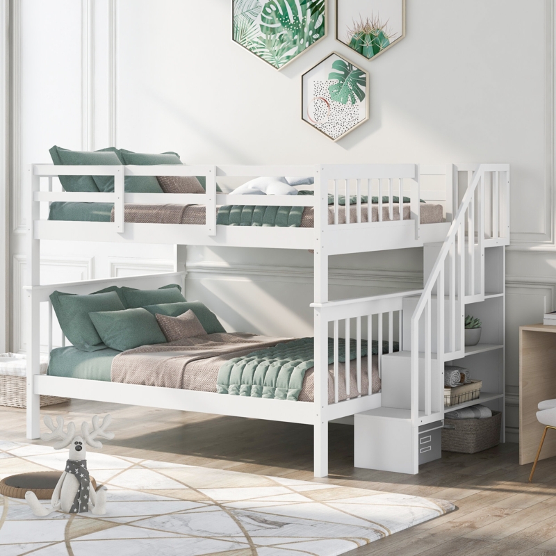 Stairway Full-Over-Full Bunk Bed with Storage