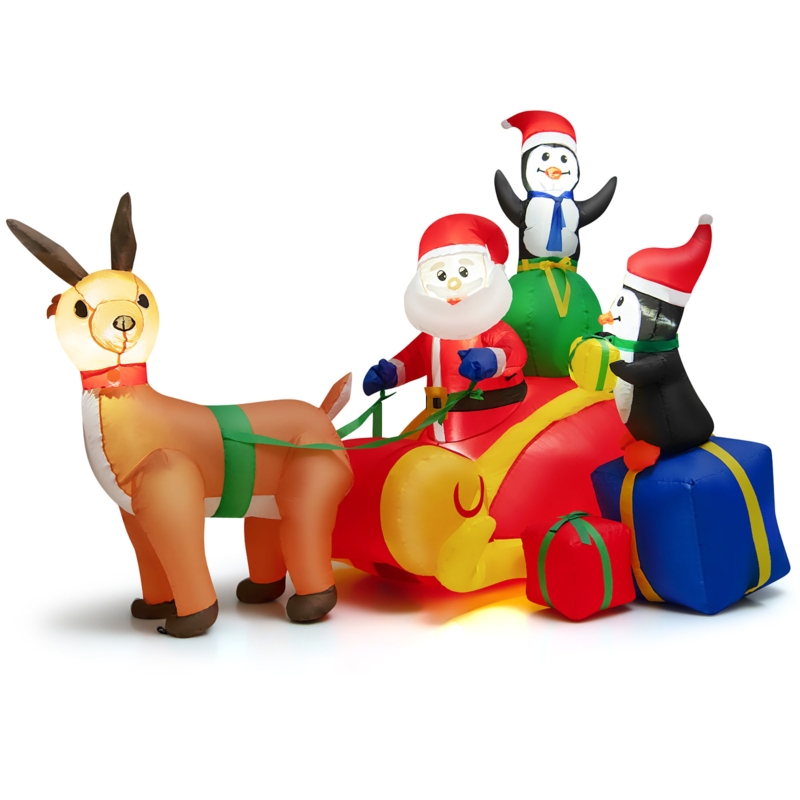 Santa Claus Riding Reindeer Inflatable Decoration