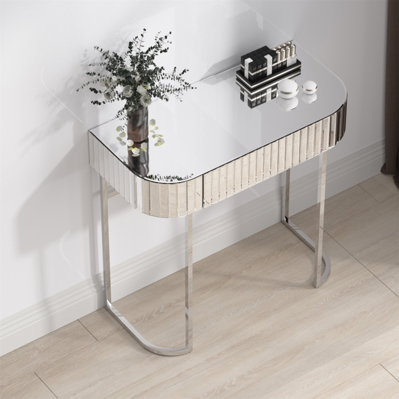 Strip Mirror Stainless Steel Frame Dressing Table