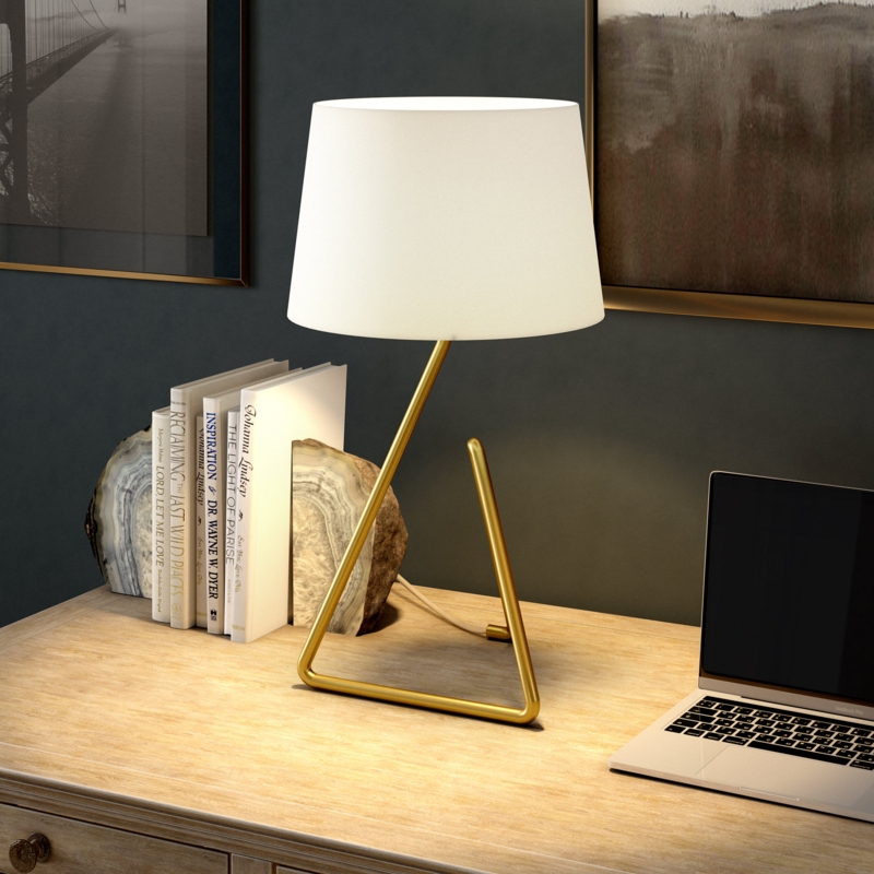 Paperclip-Inspired Table Lamp with Linen Shade