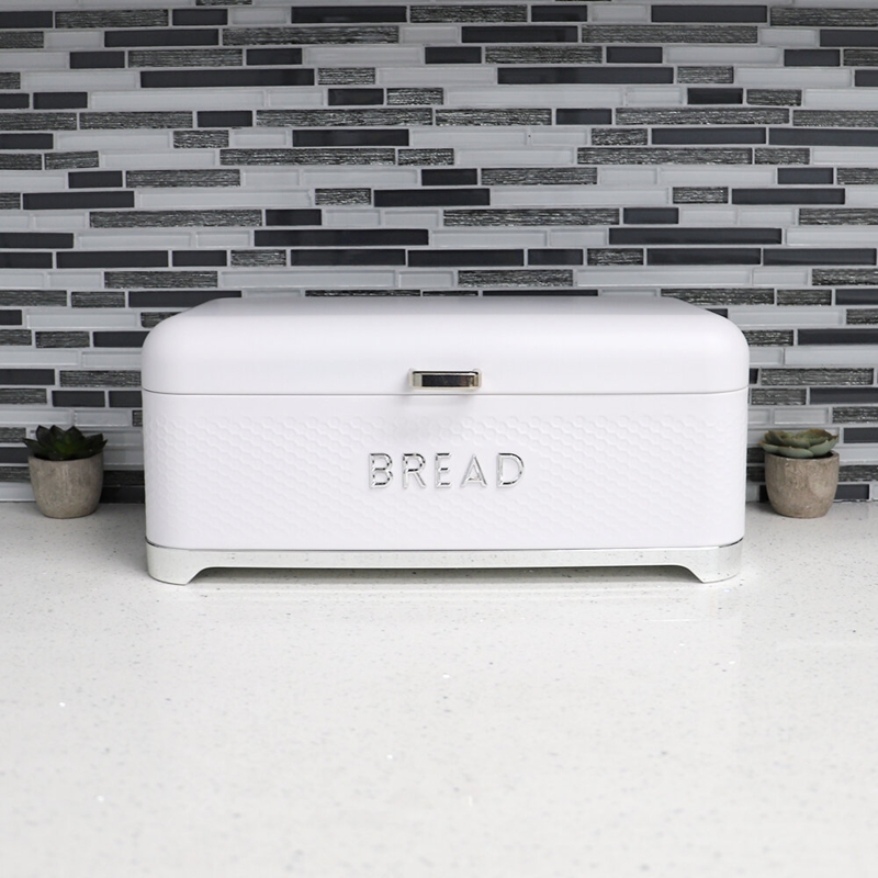 Elegant Tin Bread Box with Lid