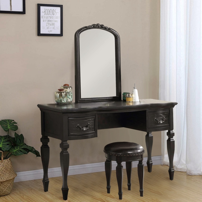 Luxurious Classic Vanity Set with Matching Stool