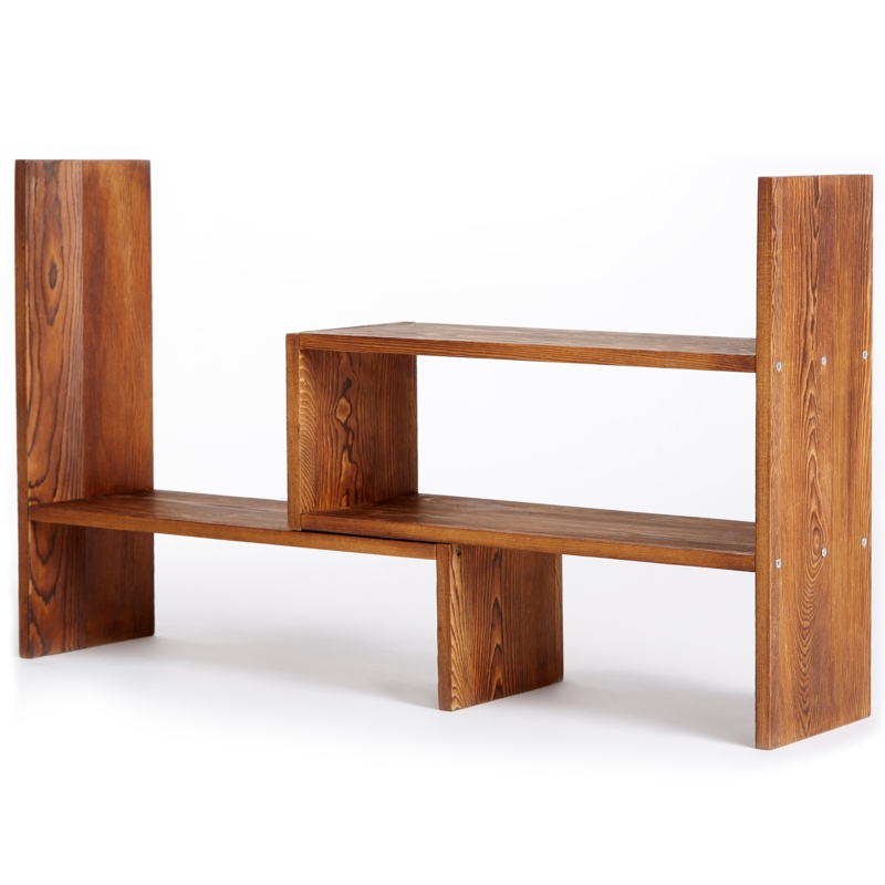 Adjustable Brown Wood Shelf