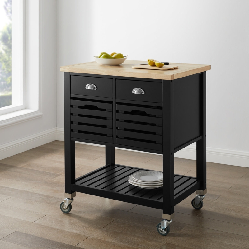 Multi-Function Kitchen Cart with Stainless Steel Top