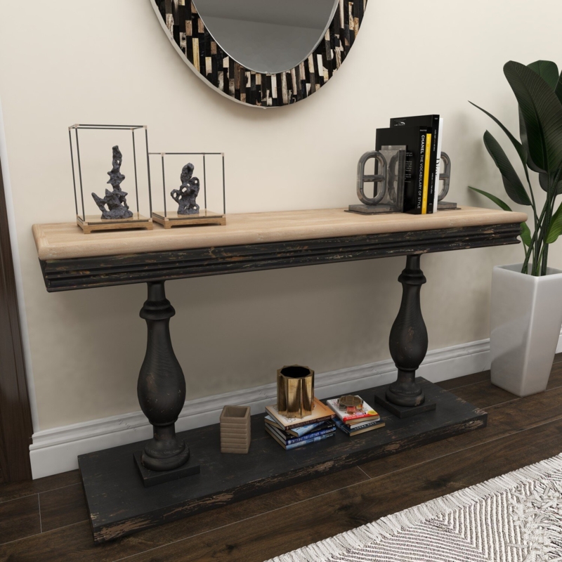 Vintage Long Wooden Console Table