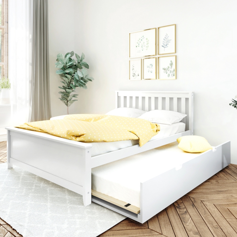Solid Wood Platform Bed with Trundle