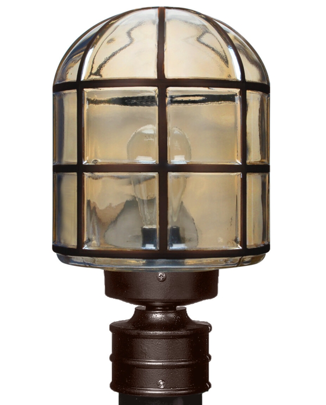 Metal Cage Lantern with Hand-Blown Glass Shade