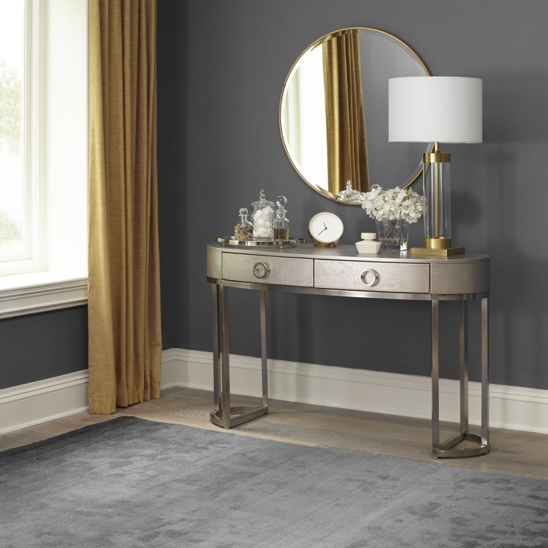 Platinum Oval Vanity with Drawers