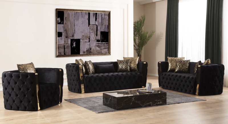 Luxurious Velvet Living Room Set