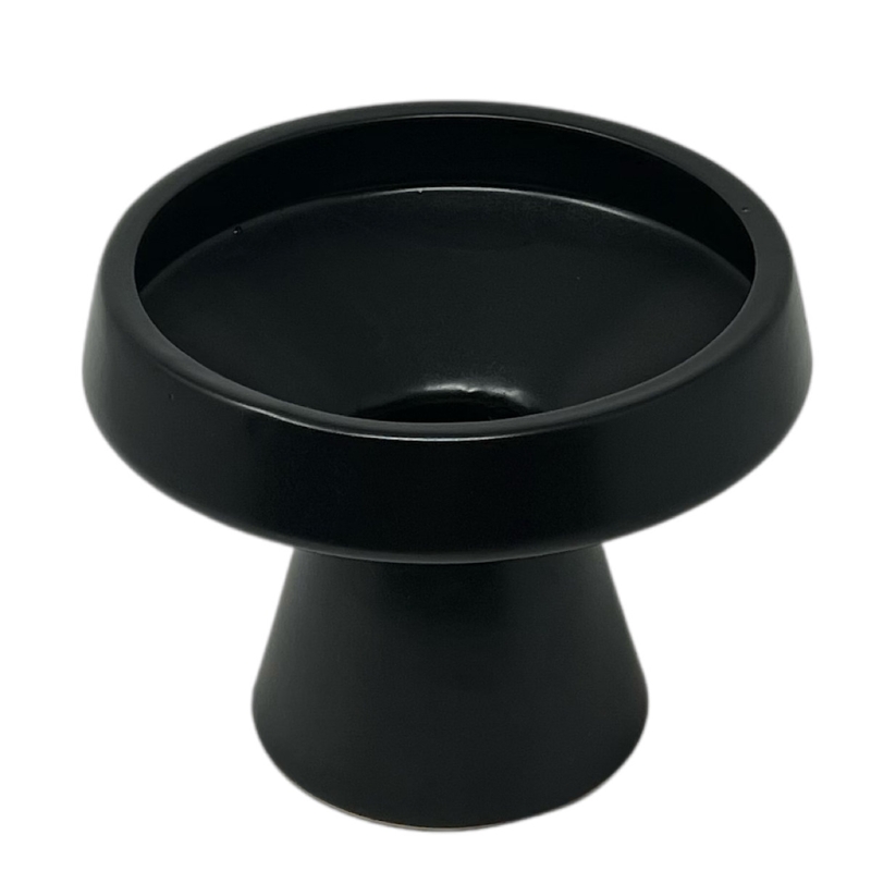 Matte Black Ceramic Pedestal Fruit Bowl