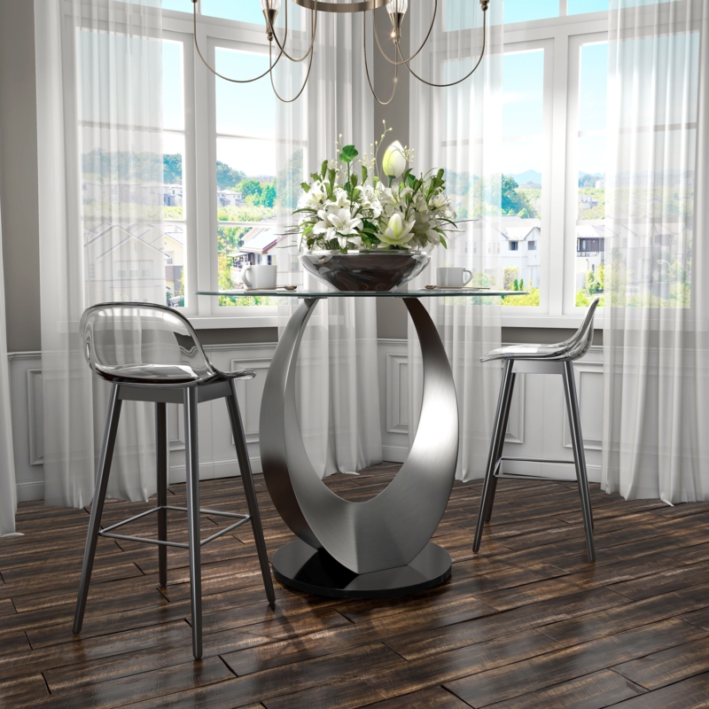 42" Round Dining Table with U-Shaped Legs