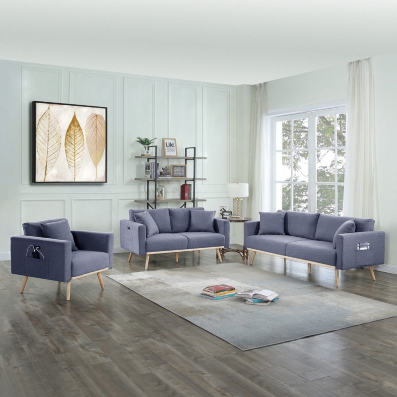 Mid-Century Modern Three-Piece Sofa Set