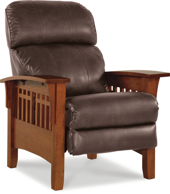 Mission-Inspired Recliner Chair with Exposed Wood