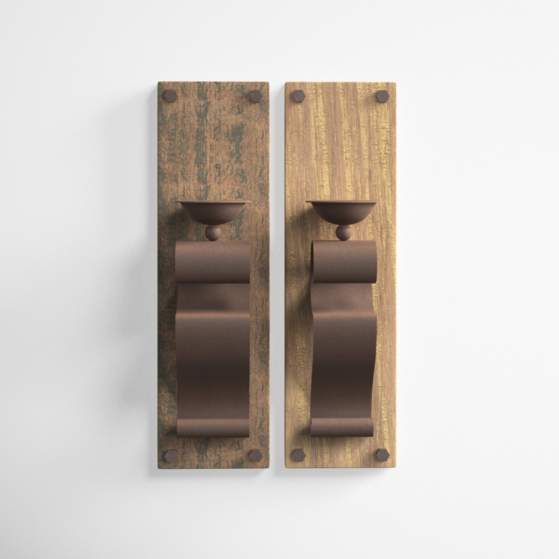 Rustic Wall Sconces Set for Pillar Candles