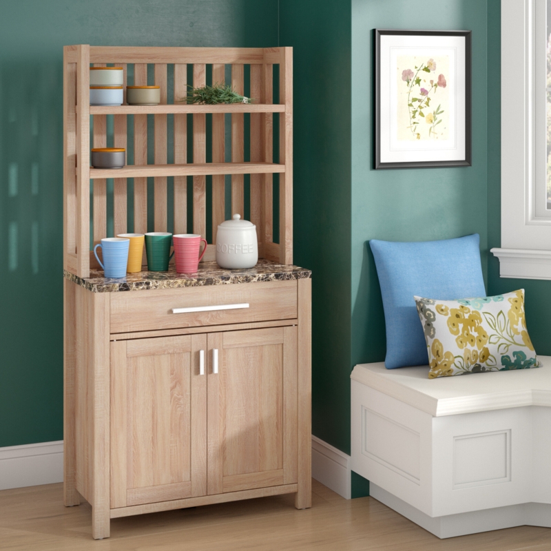 Transitional Microwave Cart with Storage
