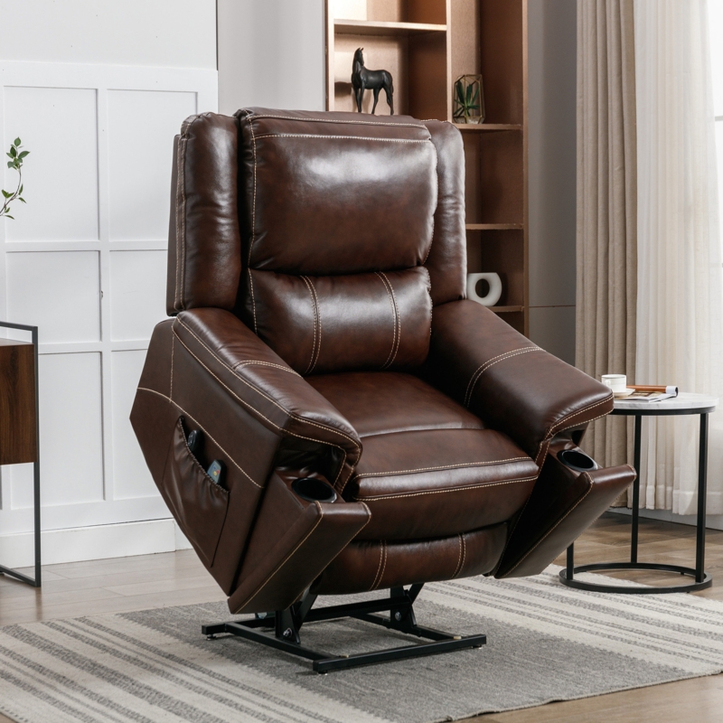 Luxury Leather Power Recliner with Massage