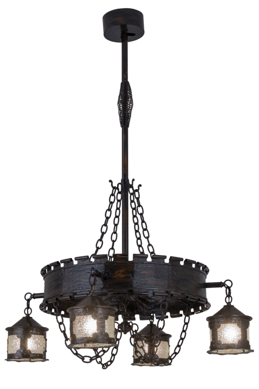 Reproduction Gothic Chandelier with Iron Accents