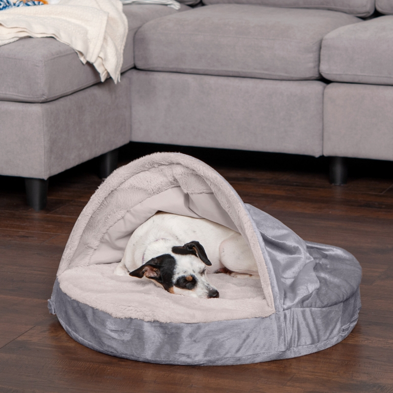 Hooded Pet Bed with Orthopedic Foam
