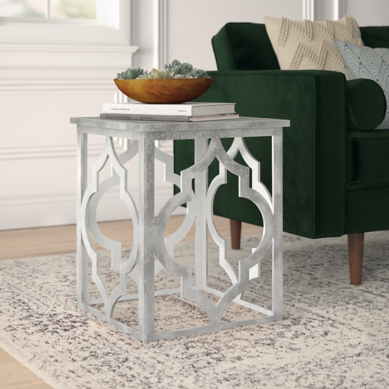 Geo Accent End Table with Industrial Style
