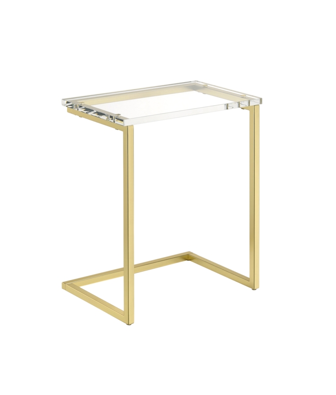 Sleek Acrylic Cable Table with Metal Base