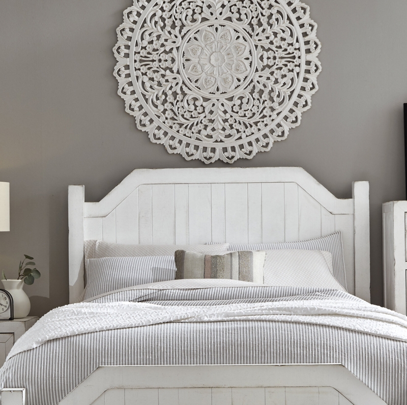 Romantic Planked Headboard in White