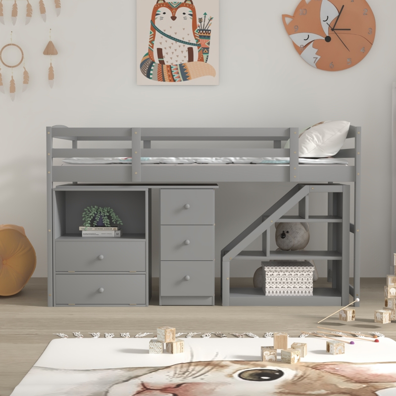 Loft Bed with Multi-Functional Storage