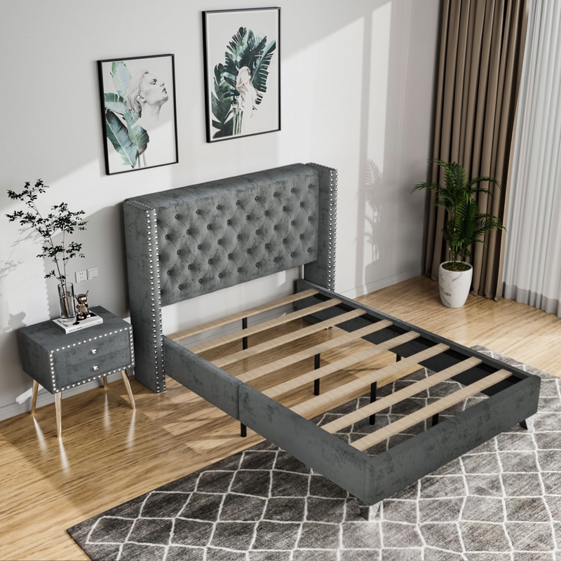2-Piece Wingback Upholstered Bedroom Set
