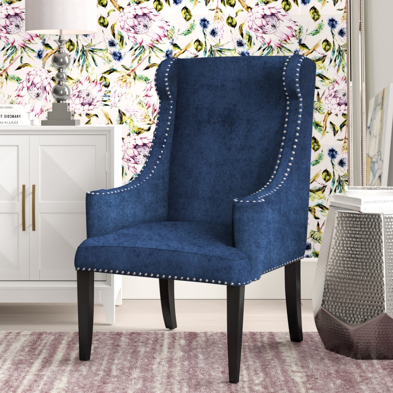 Wingback Chair with Nailhead Trim