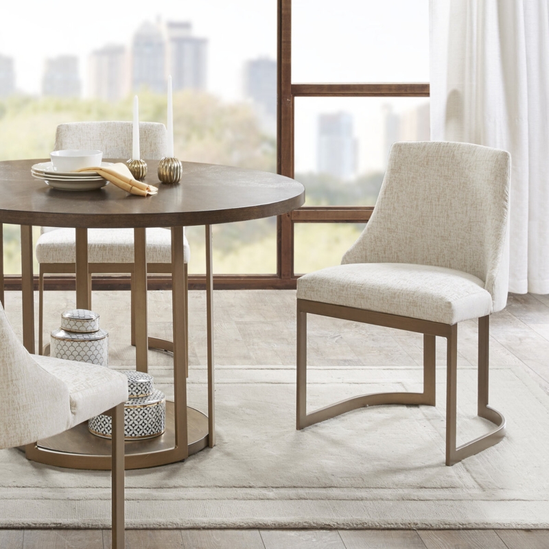 Modern Cream Upholstered Dining Chairs