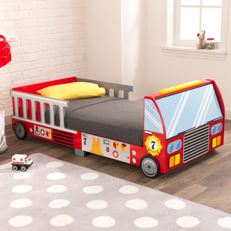 Fire Truck Toddler Bed with Ladder Rails