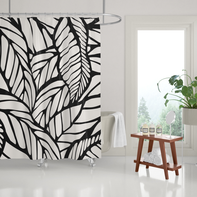 Abstract Floral Mid-Century Shower Curtain